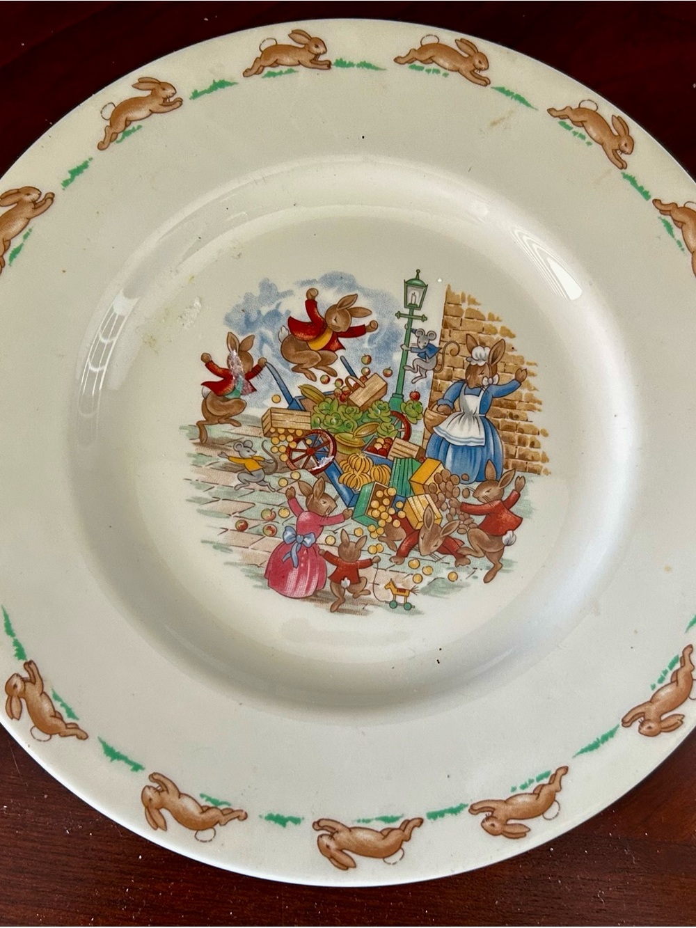 Royal Doulton Children's Bunny Parade Plate - White with Multicolor Accents